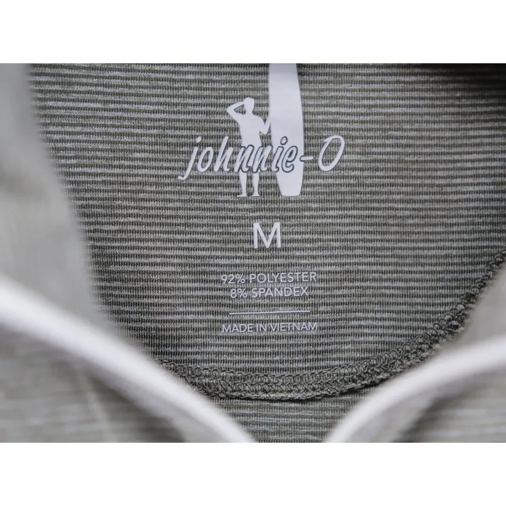 Johnnie O Sully Pullover Jacket 1/4 Zip Light Grey Stripes Performance Golf